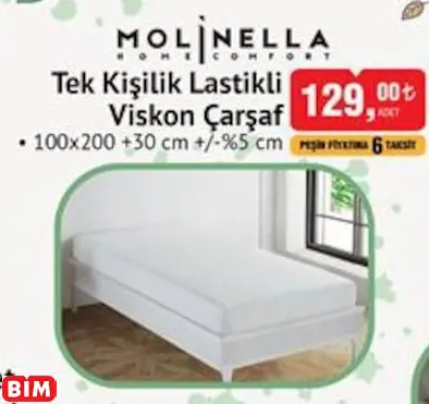 MOLİNELLA TEK KİŞİLİK LASTİKLİ VİSKON ÇARŞAF